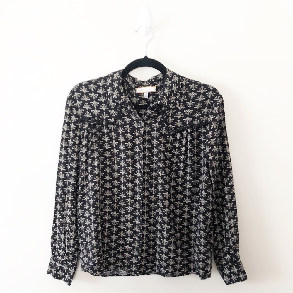 Anthropologie Eri + Ali Pommed Meadow Button Down
